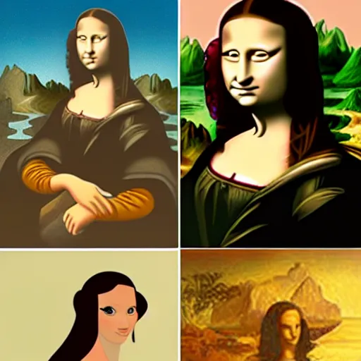 Image similar to Mona Lisa as a Disney Princess