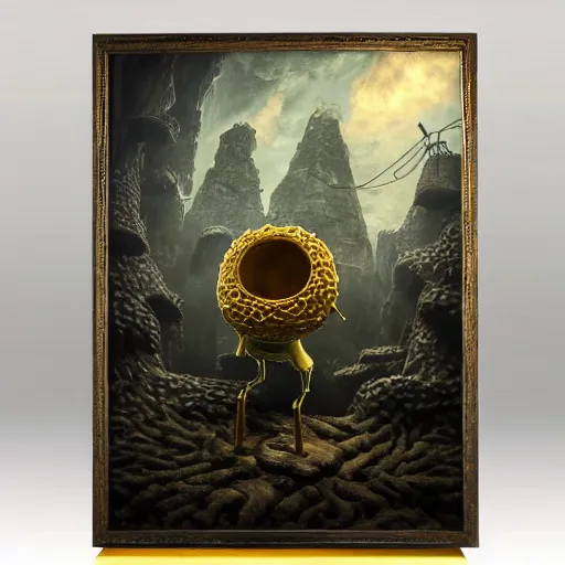 Image similar to SpongeBob, elden ring boss, matte painting, detailed, elden ring, oil on canvas