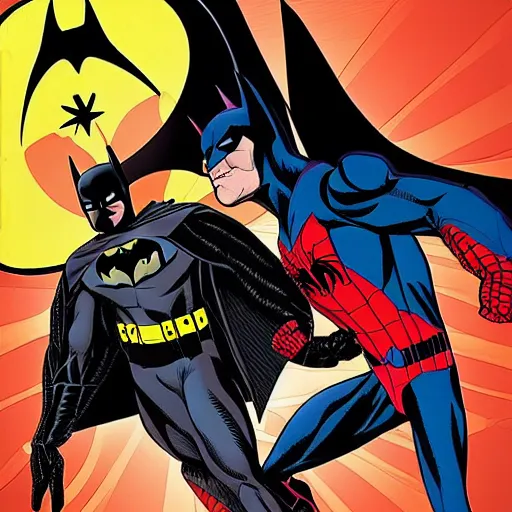 Image similar to batman x spiderman