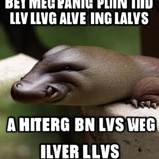 Image similar to a platypus loves looking at memes