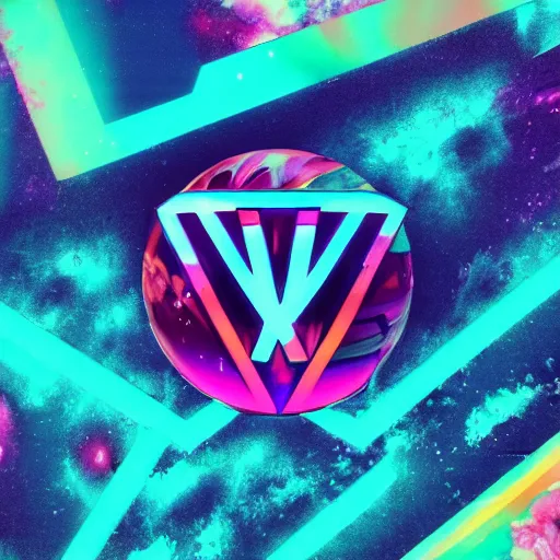 Image similar to a and w vaporwave logo, colorful, digital art, cosmic, 3 d high definition, trending on art station, photorealistic, high resolution, 8 k, octane, hyper detailed, insane details, intricate, elite, ornate, elegant trend, highly detailed and intricate, sharp focus, photography, unreal engine