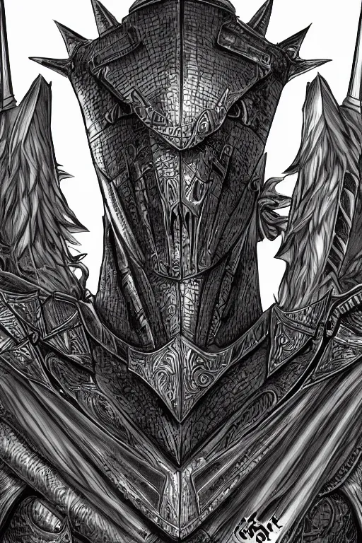 Image similar to armoured warrior, symmetrical, highly detailed, digital art, rose thorn themed armour, sharp focus, trending on art station, kentaro miura manga art style