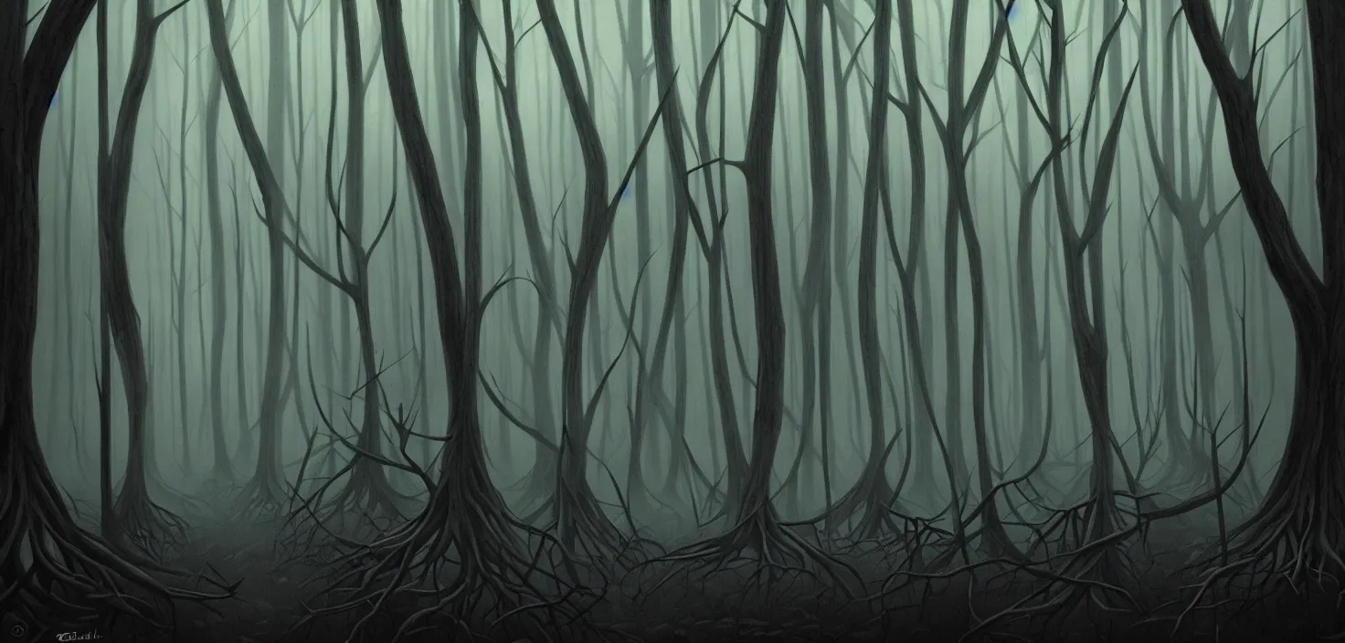 Image similar to dark forest by brom gerald