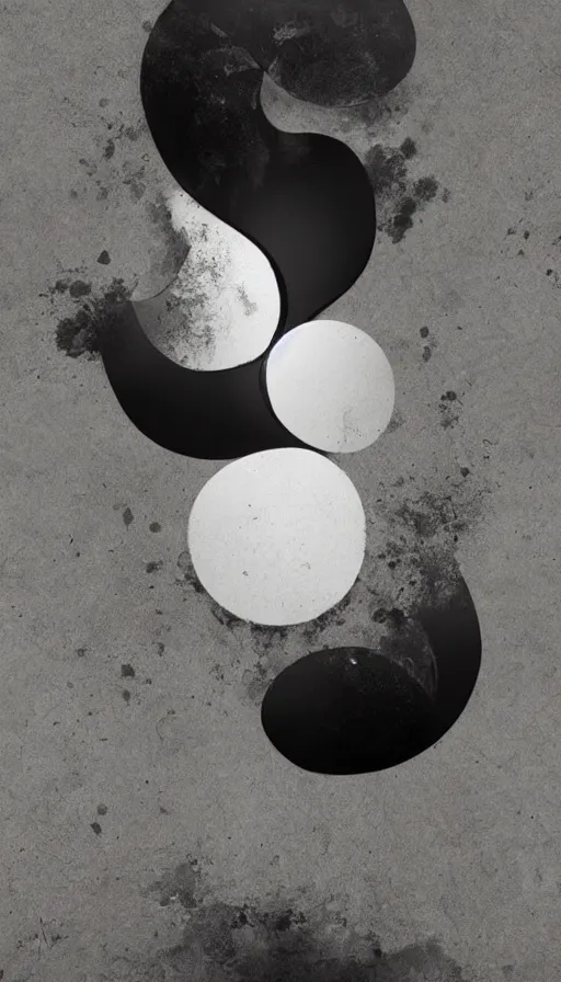 Image similar to Abstract representation of ying Yang concept, by Greg Rutkowski