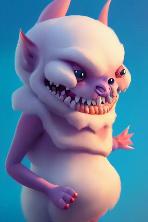 Prompt: extremely super mega cute monster character concept, soft light, soft mood, illustration, painting oil on canvas by Elena Zhurikhina and Goro Fujita, octane render trending on artstation, 4k, 8k, HD