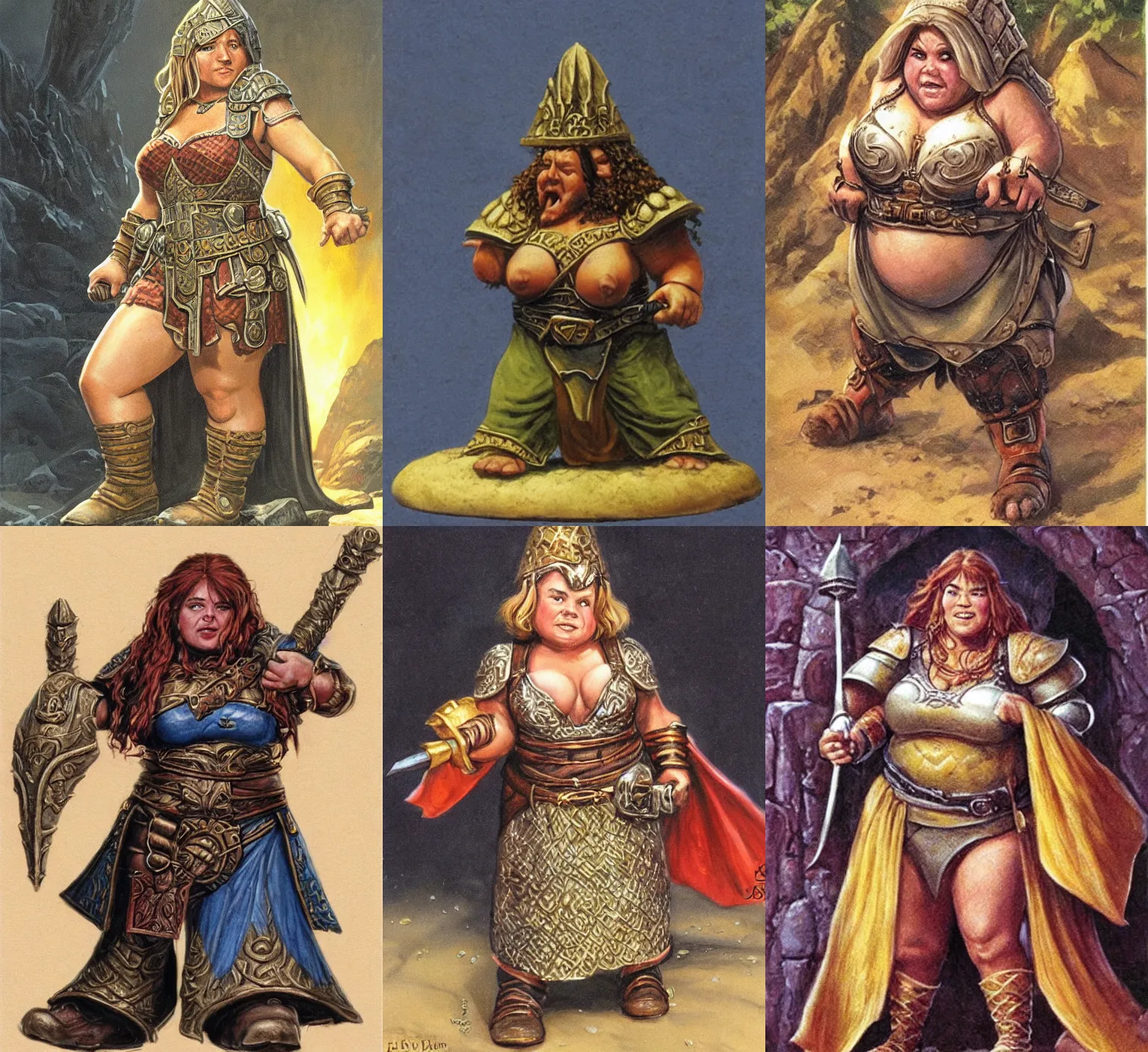 Prompt: female dwarven noblewoman, chubby short stature | by Jeff easley