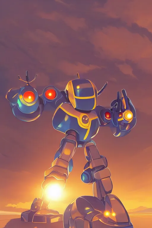 Image similar to metabots medabots medarotto medarot robot minimalist comics, behance hd by jesper ejsing, by rhads, makoto shinkai and lois van baarle, ilya kuvshinov, rossdraws global illumination ray tracing hdr radiating a glowing aura