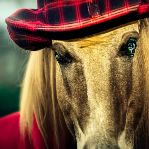 Prompt: close up photograph of very high on weed donald trump horse hybrid, stoner eyes, donald trump horse hybrid smoked weed, weed background, smoking a blunt, 8 k resolution