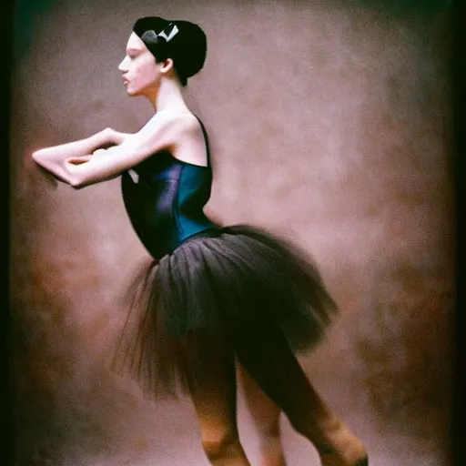 Image similar to kodak portra 4 0 0, wetplate, photo of a surreal artsy dream scene,, girl, weird fashion, ballet costume, dancers, photographed by paolo roversi style