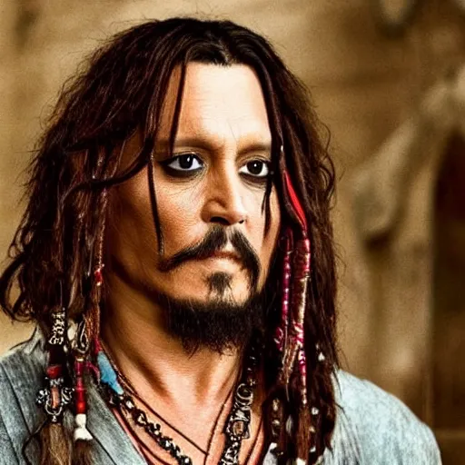 Image similar to Johnny Depp as Jesus Christ