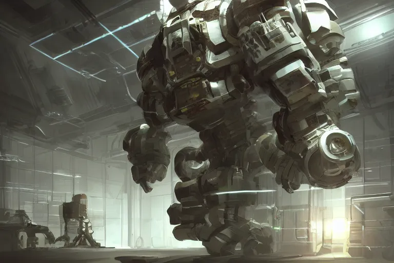 Image similar to parallax datacenter server room single mono colossus white rusty android robosaurus guard in artstation cinematic detailed concept art volumetric light sharp coherent cgsociety symmetric perfect server equipment