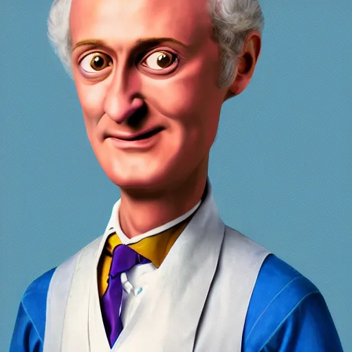 Prompt: portrait of Isaac Newton as a character in Monsters, Inc., digital art, 4 K, detail