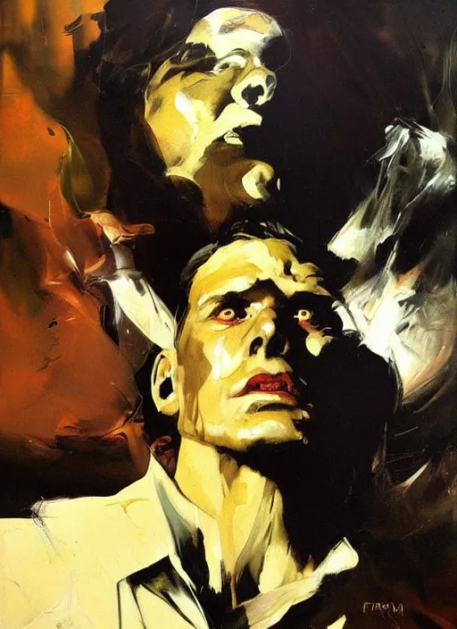 Image similar to jerma 9 8 5 sus, painting by phil hale, fransico goya,'action lines '!!!, graphic style, visible brushstrokes, motion blur, blurry, visible paint texture, crisp hd image