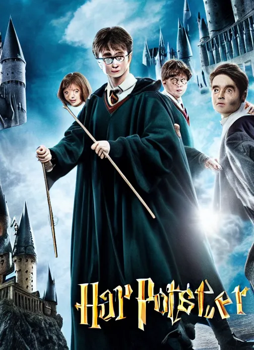 Image similar to harry Potter and the bitcoin wizard, movie poster