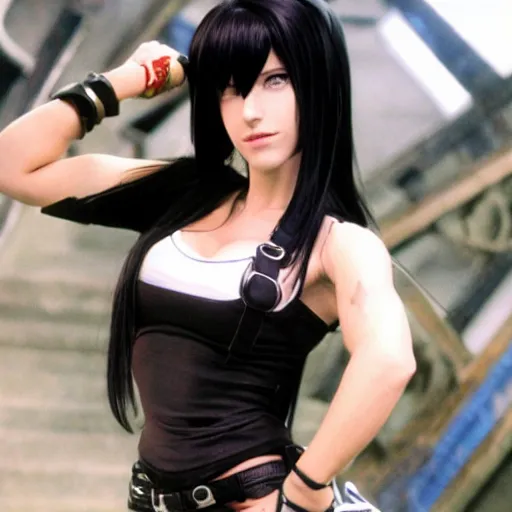 Image similar to tifa lockhart in jojos bizarre adventure