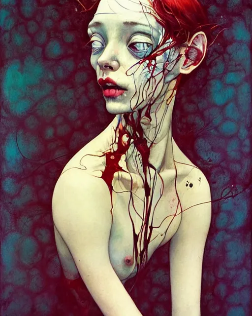 Image similar to there is ugliness in beauty, but there is also beauty in ugliness. in the style of adrian ghenie, esao andrews, jenny saville, edward hopper, surrealism, dark art by james jean, takato yamamoto