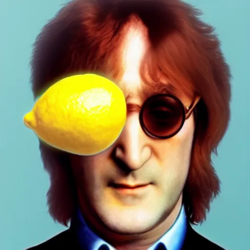 Image similar to john lennon inside a lemon