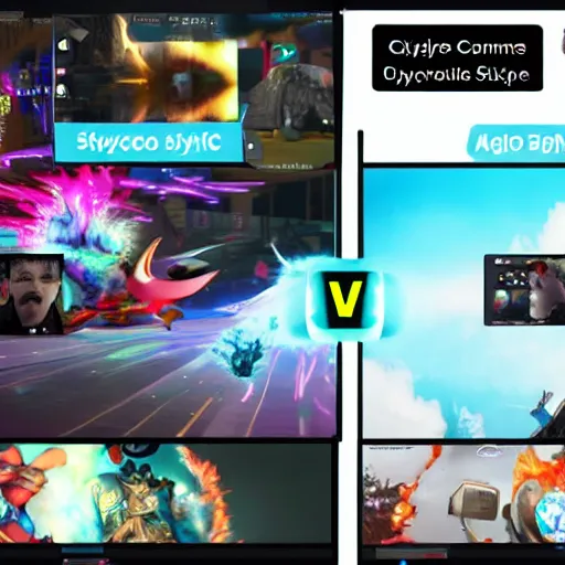 Image similar to skype vs discord epic fight, hyperrealistc, 8k