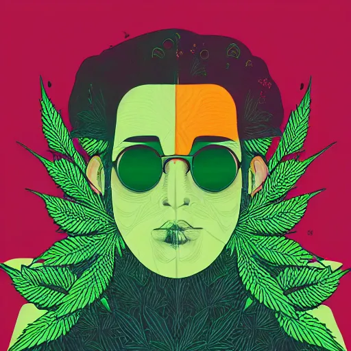 Image similar to Marijuana profile picture by Sachin Teng, symetrical, Vector , Leaf Green, Green smoke, Impressive, Award Winning, Warm, Good Vibes, Positive, geometric shapes, energetic, intricate background, graffiti, street art:2 by Sachin Teng:4