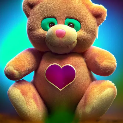 Prompt: hyperrealistic dslr film still of a care bear that has a marijuana emblem, stunning 8 k octane comprehensive 3 d render, inspired by istvan sandorfi & greg rutkowski & unreal engine, perfect symmetry, dim volumetric cinematic lighting, extremely hyper - detailed, extremely lifelike attributes & texture, intricate, masterpiece, artstation, stunning