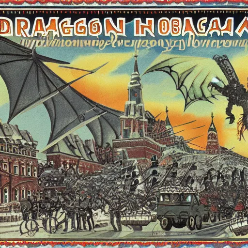 Image similar to Dragon invasion of Moscow,