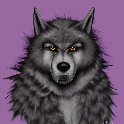 Image similar to a ((fluffy)) werewolf, digital art