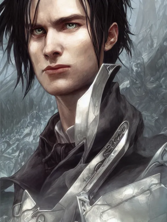 Image similar to levi ackerman, the lord of the rings, hyper detailed,, 8 k realistic, trending in artstation, digital painting, studio quality, cryengine, frostbite 3 engine, character design, smooth, sharp focus, art by artgerm and greg rutkowski and alphonse mucha and ian sprigger and wlop and krenz cushart