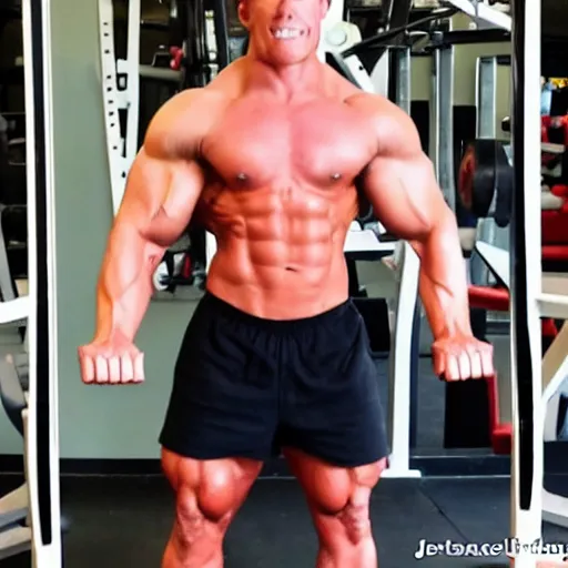 Image similar to jerma professional bodybuilder huge muscles strong expert photograph detailed