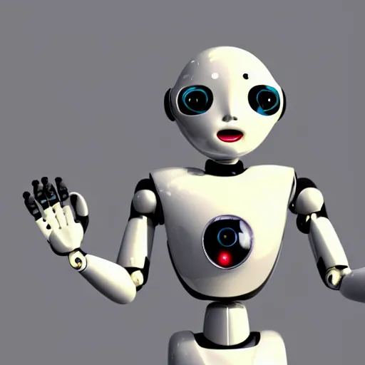 Prompt: LOS ANGELES, CA 2025: First Open Source Self-Aware Lovable Robot In Awe At It's Own Existence