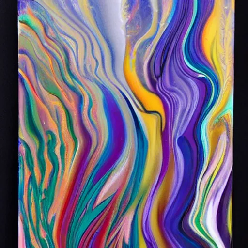 Prompt: flowing, fluid acrylic pour, by pascal blanche