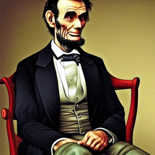 Image similar to portrait of abe lincoln by norman rockwell