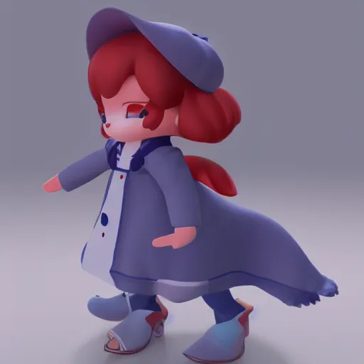 Prompt: cute fumo plush of a girl with a distinctive character silhouette, cel shaded pbr, vray