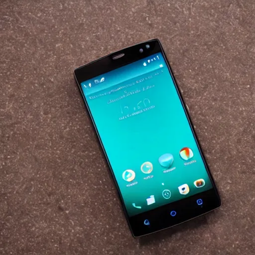 Image similar to a bezel - less teal android phone