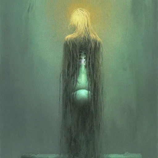 Prompt: Cute necromancer girl by Rutkowski Beksinski