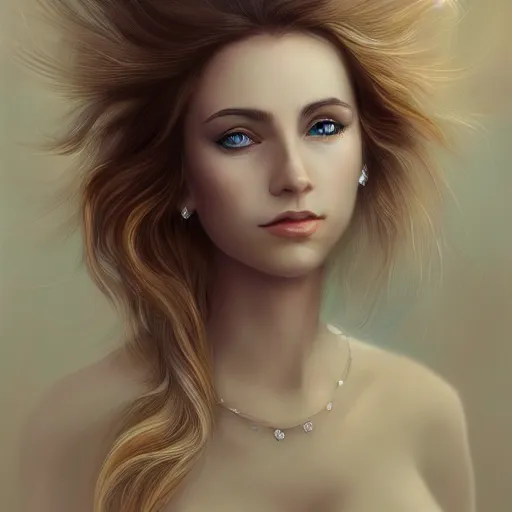 Image similar to A portrait of an attractive young female wind angel, beautiful long windy hair, wearing tumultus clouds, intricate, highly detailed, elegant, digital painting, trending on artstation