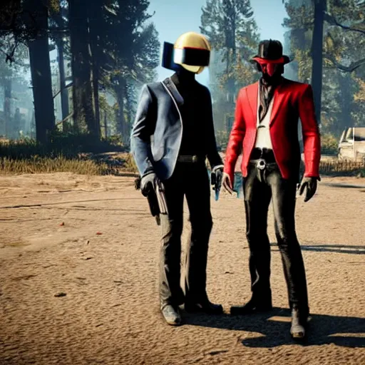 Image similar to Daft Punk in Red Dead Redemption 2