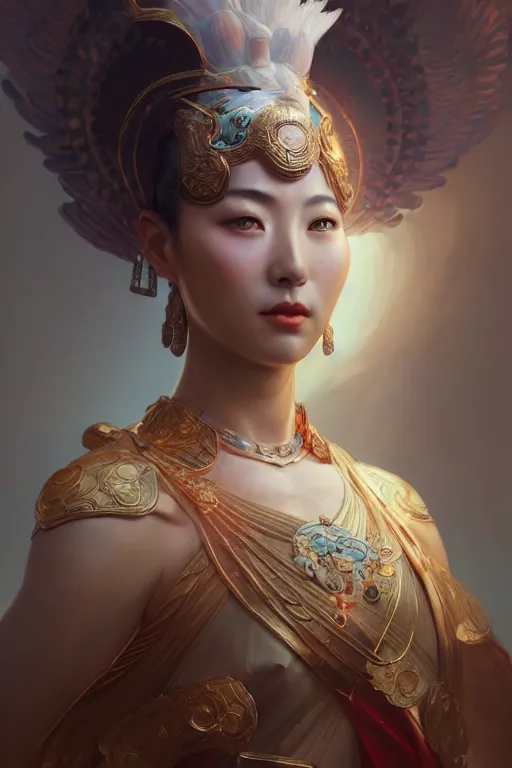 Prompt: goddess of the china, highly detailed, digital painting, artstation, concept art, smooth, sharp focus, illustration, unreal engine 5, 8 k, art by artgerm and greg rutkowski and edgar maxence