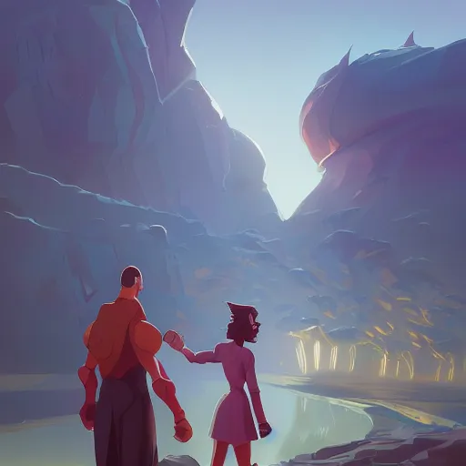 Prompt: hero world the day the earth stood still 1 9 5 1, behance hd by jesper ejsing, by rhads, makoto shinkai and lois van baarle, ilya kuvshinov, rossdraws global illumination