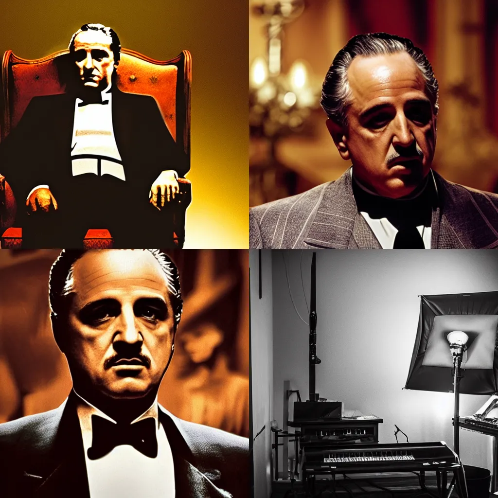 Prompt: the godfather. studio lighting