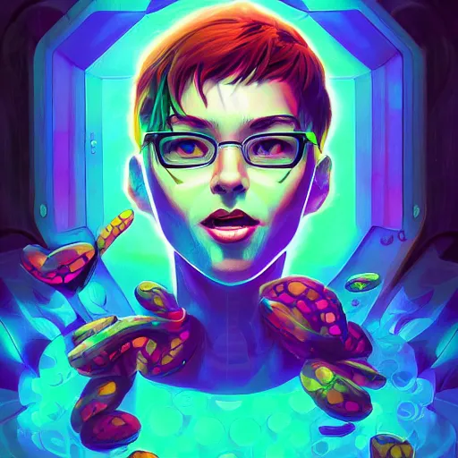 Image similar to skill magic geek inside matrix deepdream radiating a glowing aura stuff loot legends stylized digital illustration video game icon artstation lois van baarle, ilya kuvshinov, rossdraws,