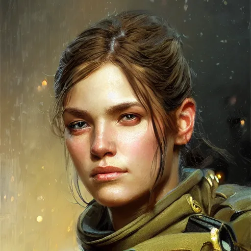 Prompt: portrait of a female soldier, extreme fine detail background, night, highly detailed, detailed eyes, high quality, digital painting, hyperrealistic, by gaston bussiere, j. c. leyendecker, craig mullins