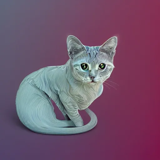 Image similar to liquid cat, Surreal, highly detailed, smooth, artstation, digital illustration