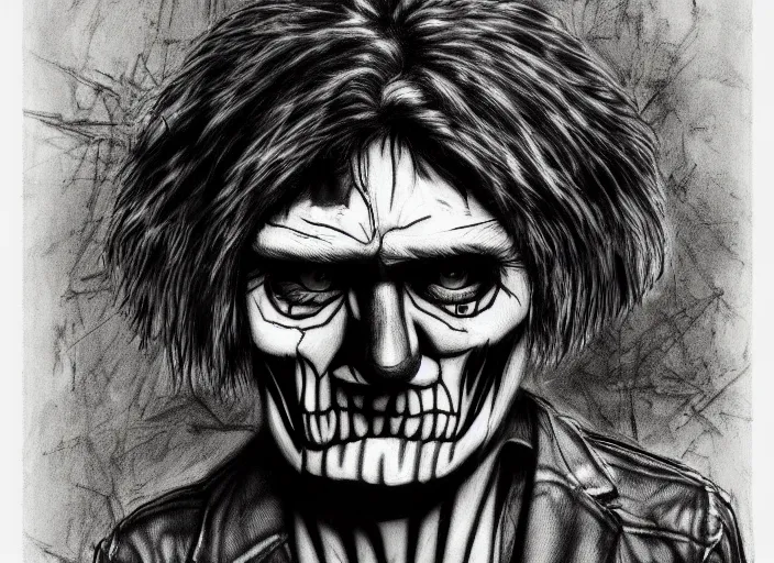 Prompt: an extremely detailed masterpiece grunge drawing of geronimo, in the style of richard avedon, after life, loony toons style, horror themed, detailed, elegant, intricate, trending on artstation, 4 k