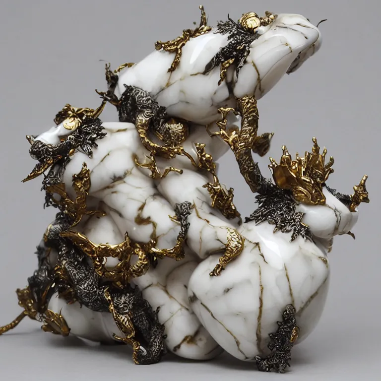 Image similar to rat king white marble with gold accents by ellen jewett