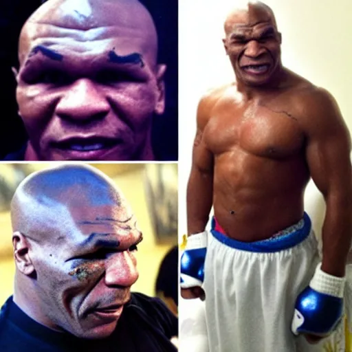 Prompt: mike tyson after he transformed into a fish