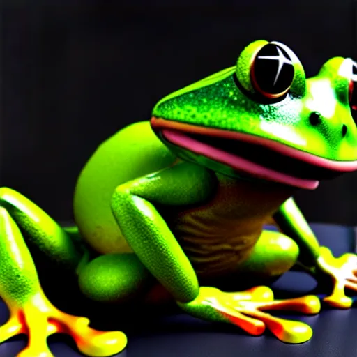 Image similar to a frog infected by an alien implant, 4K, 3D, octane render, unreal engine, as coherent as Dall-E 2