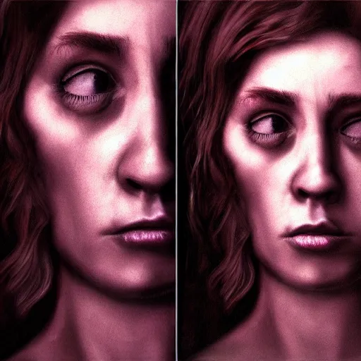 Image similar to ugly woman portrait, photorealistic, dramatic lighting