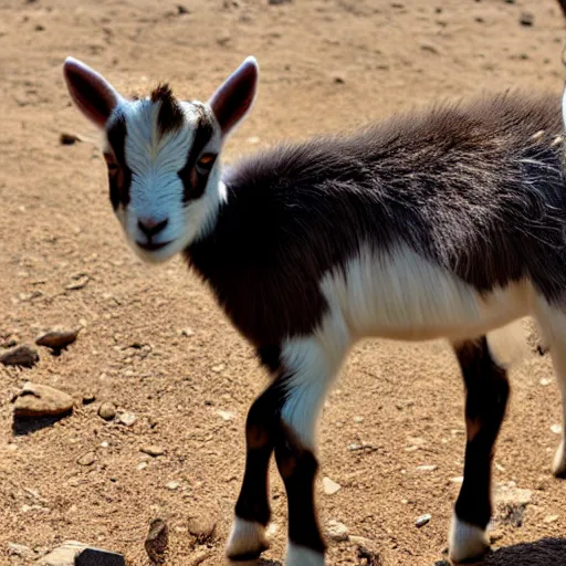 Prompt: baby goat in the desert