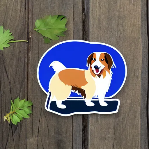 Prompt: australian shepherd die cut sticker