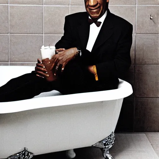 Image similar to bill cosby in a bathtub